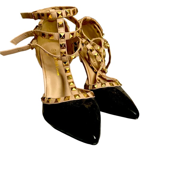 Black triple strap heel - Picture 1 of 2